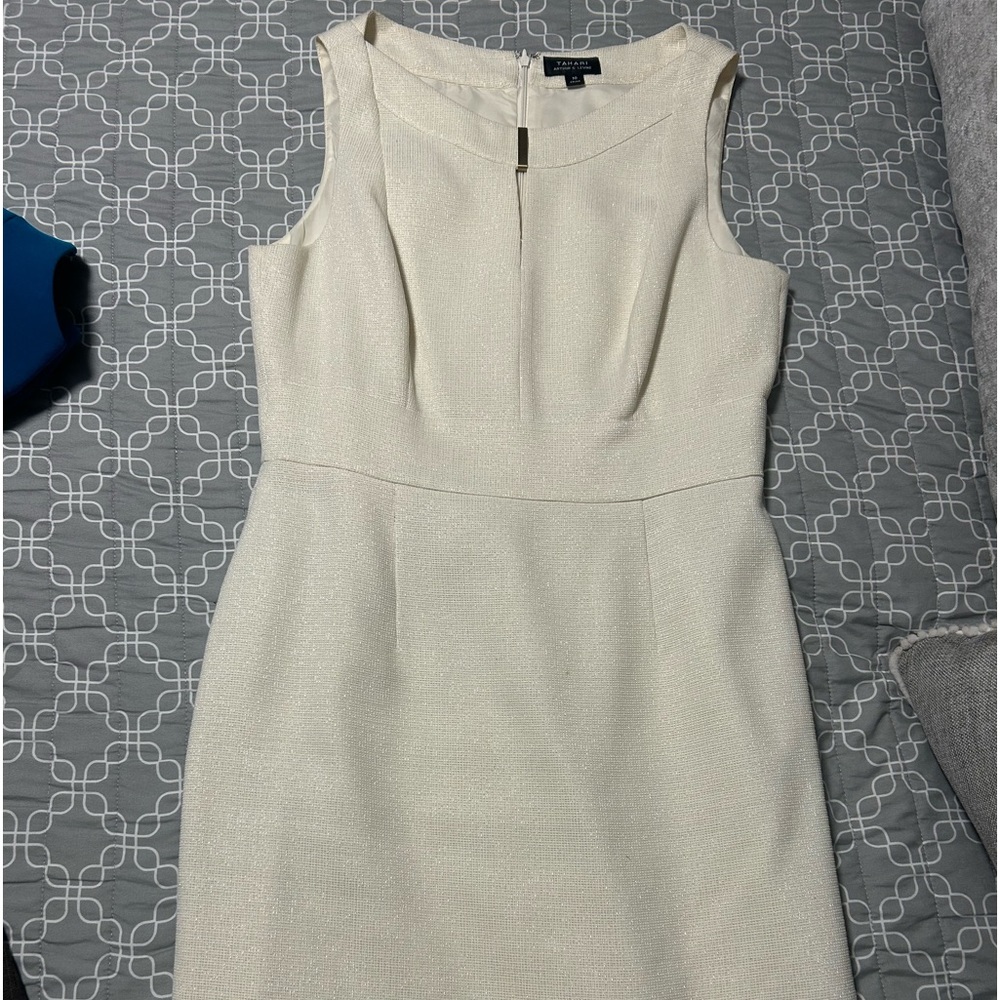 Size 10 shift dress. Cream with gold specks throughout.